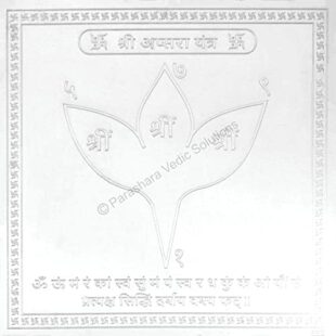 पुष्पदेहा अप्सरा यंत्र  - Silver Plated Copper - (4 x 4 inches, Silver)