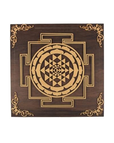 Rise n Shine SRI Yantra (Laxmi Yantra) Mandala Wall Decor - Experience Harmony and Prosperity with This Exquisite Shri Yantra for Your Home or Office Wall Art (12 x 12 Inches)