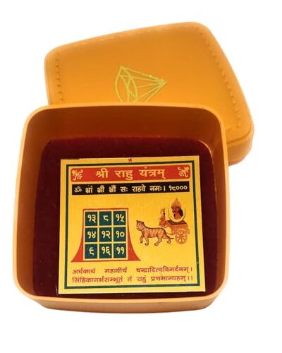 Shree Rahu Yantra/Puja Yantra pratishthit for Office, Home, Temple, Wealth, Success & Prosperity in Copper Plated