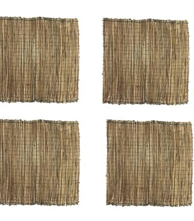 BUY N RELAX Handmade 100% natural Kusha Grass Puja/Yoga/pranayam/Meditation Aasan (Brown) -Pack of 4
