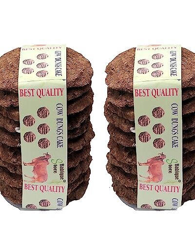 gobar upla Original Cow Dung for Hawan, Pujan & Religious Purpose (Round, 13cm.) (Pack of 10)