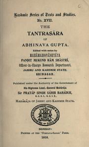 The Tantrasara of Abhinava Gupta. book pdf